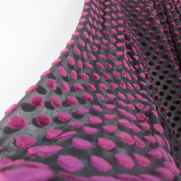 Club Monaco Velvet Burnout Top Women S Black Purple Dots Silk Rayon Sheer 118 - Picture 6 of 13
